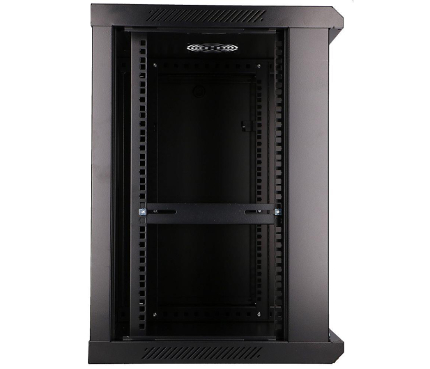 Extralink Szafka wisząca rack 12U 600x600 czarna szklane drzwi EX.7256 - 489403 - zdjęcie 4